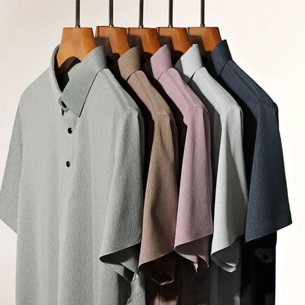 2025 New Men's Business Casual Short Sleeved Printed Polo Shirt Fashionable Breathable Comfortable and Versatile Top - Image 6