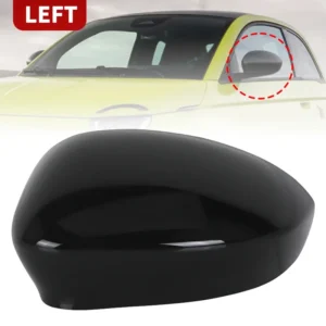 735452185 Side Rearview Mirror Housing Lower Cover Cap Glass Triangle Trim Plate for FIAT 500 500C 2012 2013 2014 2015 2016 2017<span> - </span>Black Shell LH