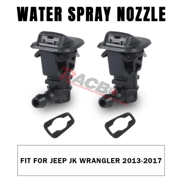 1 Pair Car Front Windshield Windscreen Wiper Washer Water Spray Jet Nozzles For Jeep Wrangler JK 2013-2017 Auto Parts 68164356AB - Image 2