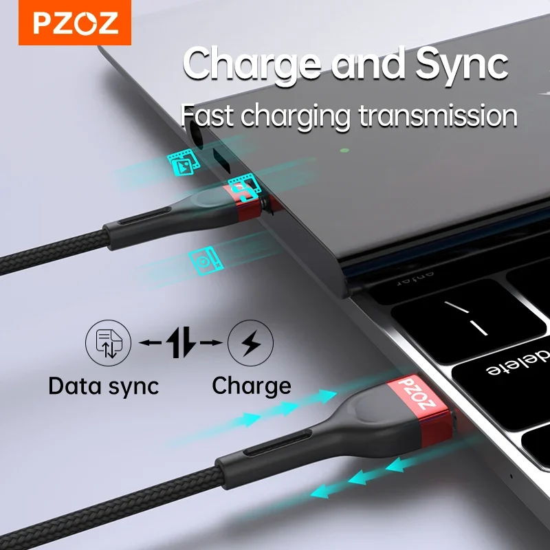 PZOZ USB Type C Cable Fast Charging Wire Data Cord USB C Cable 2M 3M For Samsung Xiaomi Mi Redmi Mobile Phone USBC TypeC Charger - الصورة 3