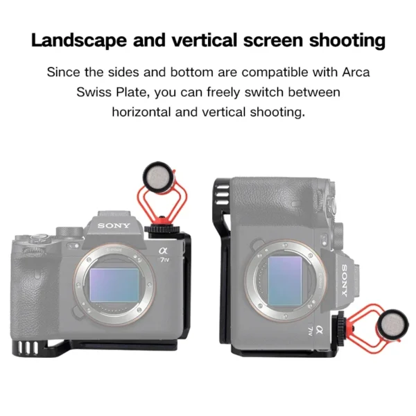 ⁦XILETU L-type quick release plate Arca Swiss vertical clapboard L plate is suitable for Sony A7M4/A7R4 camera tripod accessories⁩ - الصورة ⁦5⁩