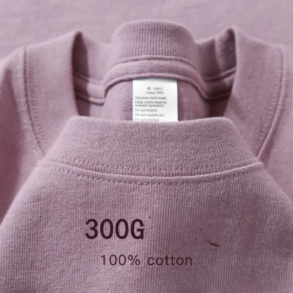 Men Clothing Summer Cotton 300grams Pure Cotton Short Sleeves T-shirt Men Casual Base Top Oversized T Shirt - Image 3