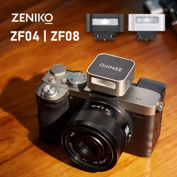 ZENIKO ZF04 ZF08 فلاش ريترو صغير عالمي الحذاء الساخن كاميرا ضوء فلاش ل فوجي XT5 X100 XM5 سوني ZVE10 A7M4 نيكون Z30 كانون R8 - Image 3