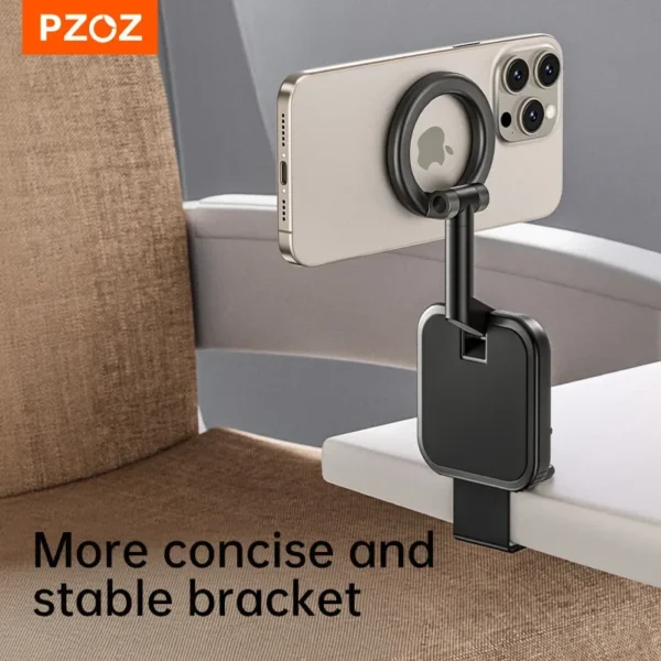 PZOZ Alloy Foldable Car Phone Holder for MagSafe 360° Adjustable Magnetic Car Mount Stand for iPhone 15 14 13 12 Pro Max - Image 2