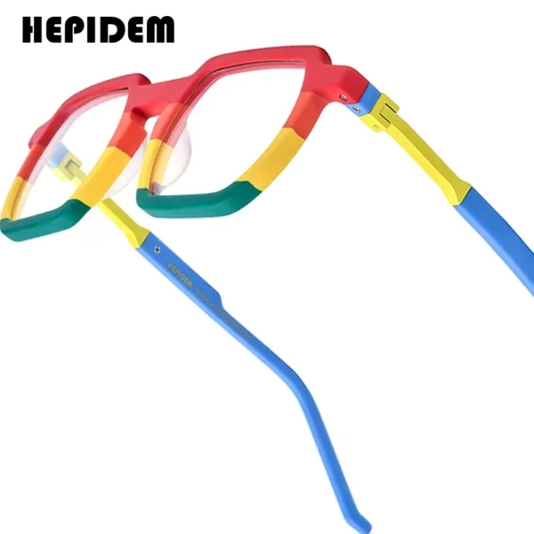 HEPIDEM إطار نظارات بمادة الخلات المتعددة الرجال العلامة التجارية مصمم مربع النظارات النساء اليابانية اليدوية نظارات سميكة نظارات 9373