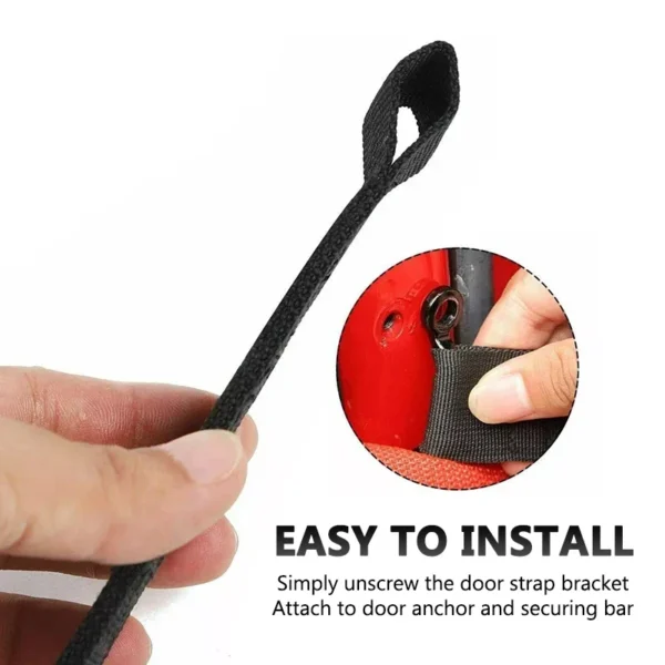 2Pcs Black Heavy Duty Door Limiting Check Straps Swing Firm for Jeep Wrangler CJ YJ TJ JK JKU Door Limiter Belt Oxford Cloth - Image 5