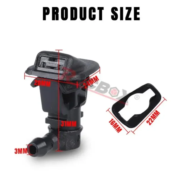 1 Pair Car Front Windshield Windscreen Wiper Washer Water Spray Jet Nozzles For Jeep Wrangler JK 2013-2017 Auto Parts 68164356AB - Image 3