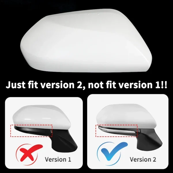 Pearl White Glossy Black Side Wing Rearview Mirror Cover Cap for Toyota Camry 2018 2019 2020 2021 2022 2023 87915-06130 8-Buckle - Image 4