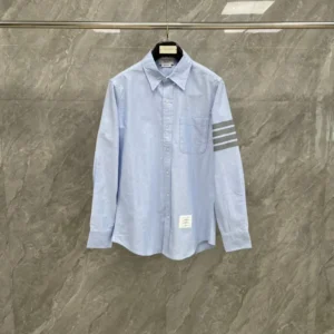 Classic Single Sleeve Striped Long Sleeve Shirt Oxford Cloth Casual Fashion Versatile Style Direct From Manufacturer<span> - </span>Blue, XXL