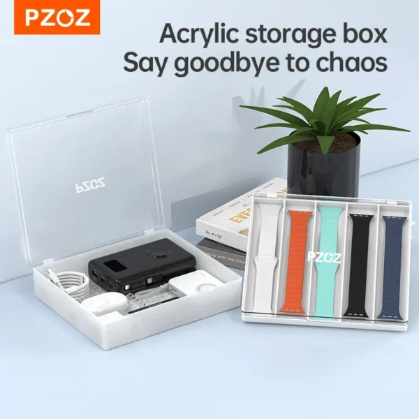 PZOZ Desktop Digital Storage Box Power Bank Data Cable Wireless Earphones Watch Memory Strap Case Box Storage Tiny Parts Bags - Image 4