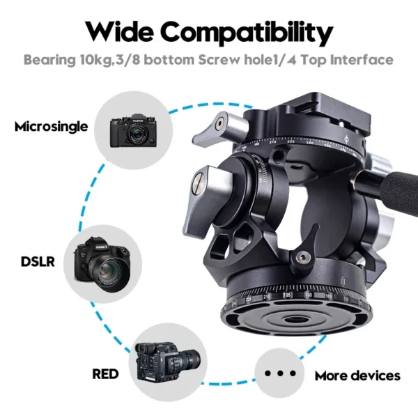 ⁦Cimapro LD-1S dual panoramic tripod head hydraulic oil video damping head is used for tripod tripod camera bracket mobile SLR⁩ - الصورة ⁦3⁩