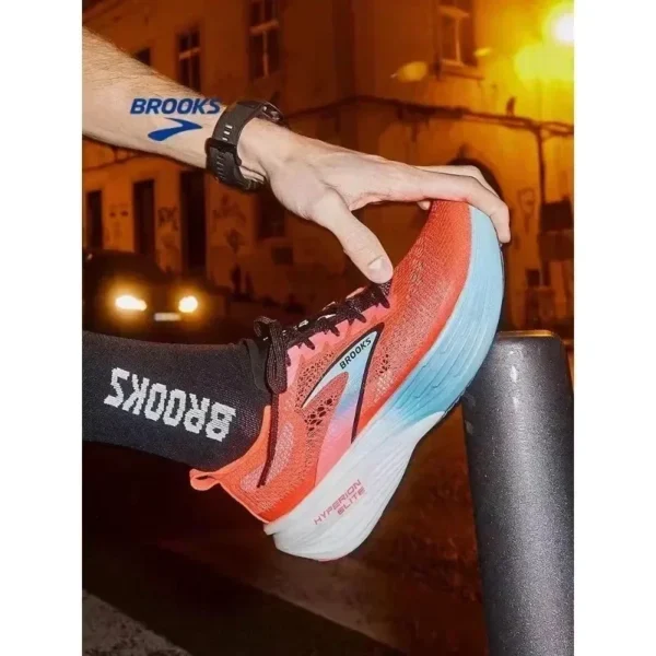 (Hot Sale) Brooks Hyperion Elite 4 PB Wavy Breathable Engineered Mesh Men's Mechanical Cushion Competition Shoes Sneakers - Image 2