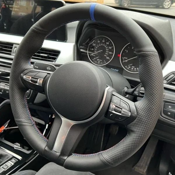 عجلة توجيه سيارة جديلة غطاء الجلود الاصطناعية ل BMW F87 M2 F80 M3 F82 M4 M5 F12 F13 M6 F85 X5 M F86 F33 X6 M F30 M الرياضة