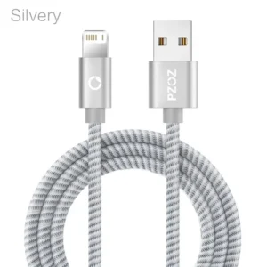 PZOZ Usb Cable For iphone cable 14 13 12 11 pro max Xs Xr X SE 8 7 6s plus ipad air mini fast charging cable For iphone charger<span> - </span>Silver, 2m