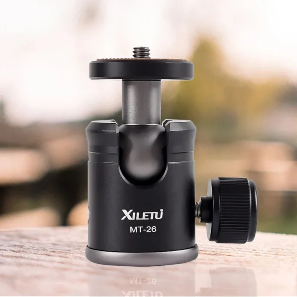 XILETU MT26 Metal Mini Ball Head 1/4" Ball Head For Tripod DSLR Camera Tripod Mount 360 Rotating Mount Base Adapter - Image 3