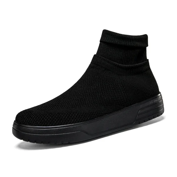 ⁦Men Thick Bottom Sneakers Autumn Couple New Non-slip Sock Shoes Breathable Mesh Round Head Casual Running High-top Flats Women⁩ - الصورة ⁦6⁩