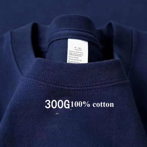 Men Clothing Summer Cotton 300grams Pure Cotton Short Sleeves T-shirt Men Casual Base Top Oversized T Shirt - Image 6