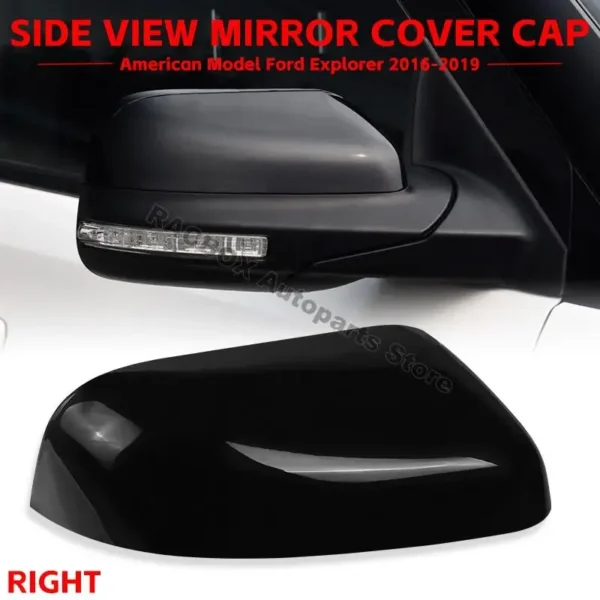 Left Right Side Rearview Mirror Cover Cap Black for Ford Explorer American Model 2016 2017 2018 2019 Replacement GB5Z-17D743-AA - Image 4