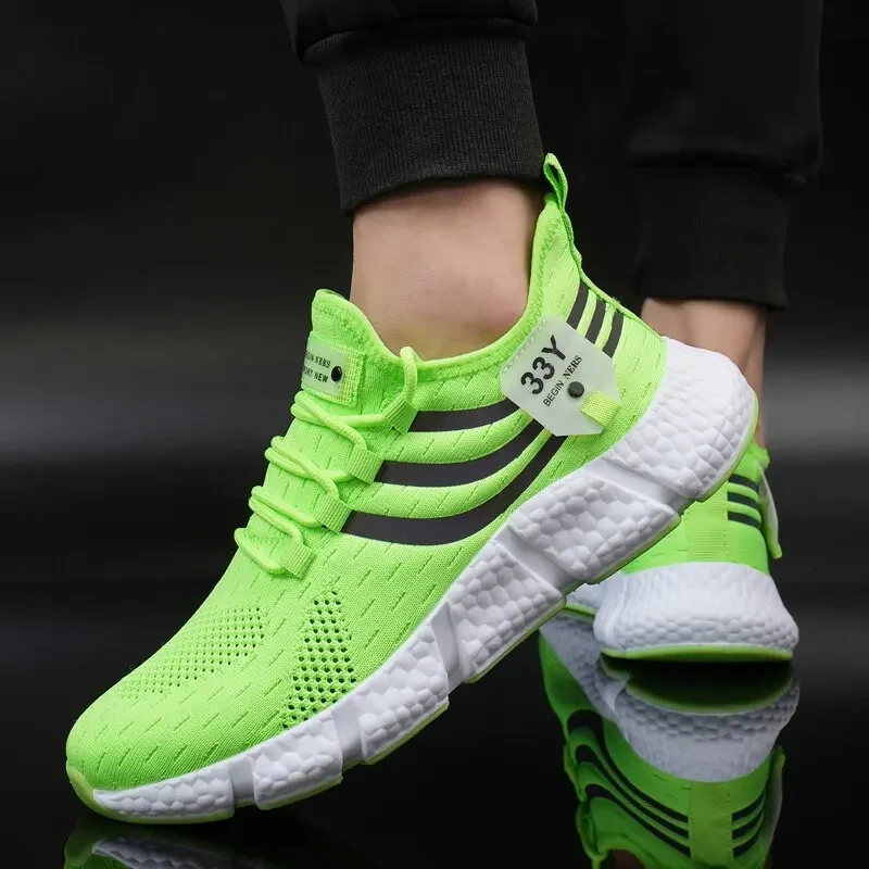 Men Casual Sport Shoes Breathable Lightweight Sneakers Outdoor Mesh Black Running Shoes Athletic Jogging Tenis Walking Shoes - الصورة 3