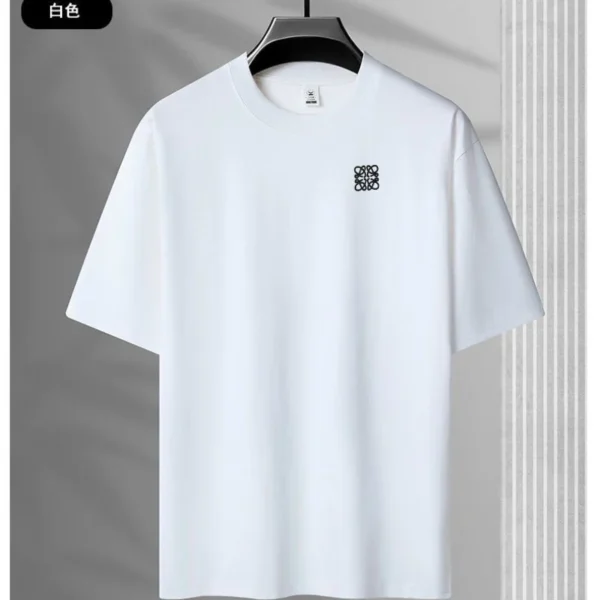 100% pure cotton men's T-shirt short sleeved summer new fashion pattern embroidered Korean casual round neck breathable menswear - Image 5