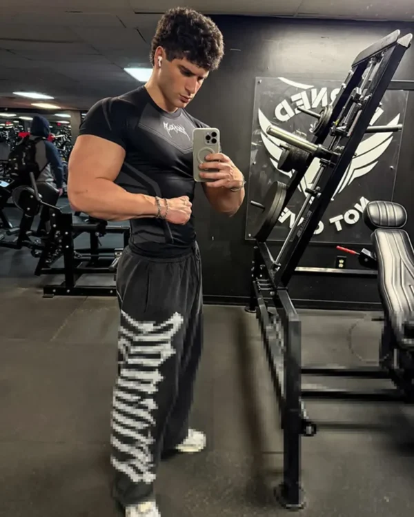 2025 YOUNG New MEN fitness clothing sports T-shirt tights men high elastic training clothing short sleeve men's fitness clothing - Image 7