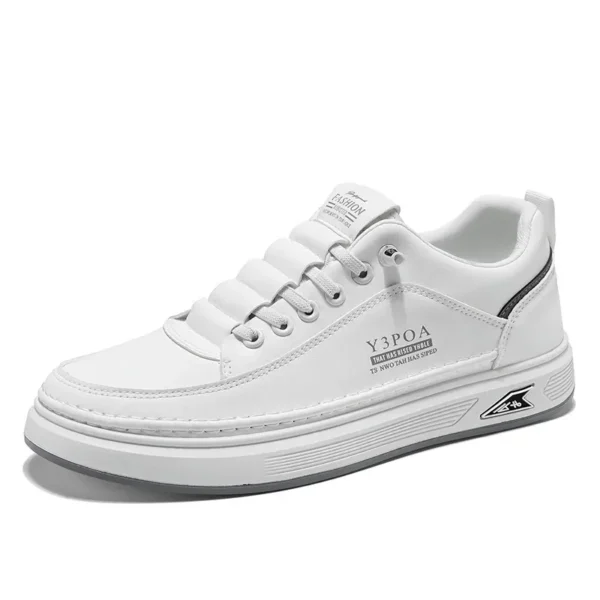 2025 Cool Men Shoes Leather Casual Sneakers Breathable Walking Slip on Platform Shoes Male Flats Rubber Sole Shoes - Image 5