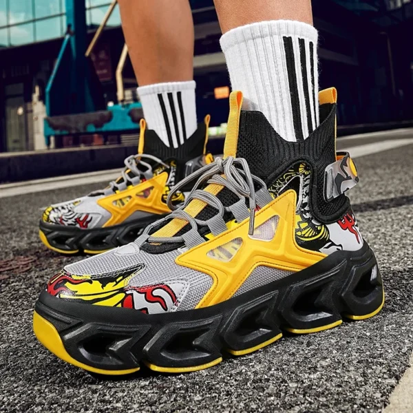 ⁦Shoes men Sneakers Male casual Mens Shoes tenis Luxury shoes Trainer Race Breathable Shoes fashion running Shoes for women⁩ - الصورة ⁦2⁩