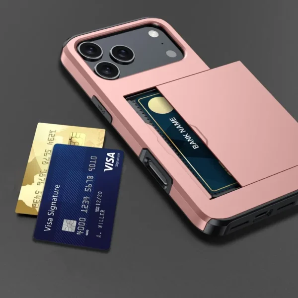 Case For iPhone 17 Pro Max 17 Air Cover Wallet Card Slide Slot Slim Hard PC Heavy Duty Protective Cover For iPhone 17Pro Max - Image 2