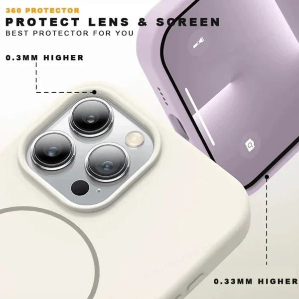 ⁦Magnetic Phone Case For iPhone 15 14 16 Plus 11 12 13 17 Pro Max Shockproof Silicone Cover Magsafe Wireless Charge Phone Cases⁩ - الصورة ⁦3⁩
