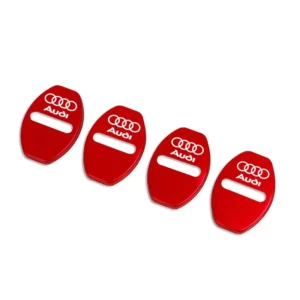 4PCS Car Styling Door Lock Cover Case Stickers Auto Decoration Accessories for Audi S A3 A4 Q7 Q3 Tt A7 8L B8 8P 8V B6 A5 A6 C7<span> - </span>Red