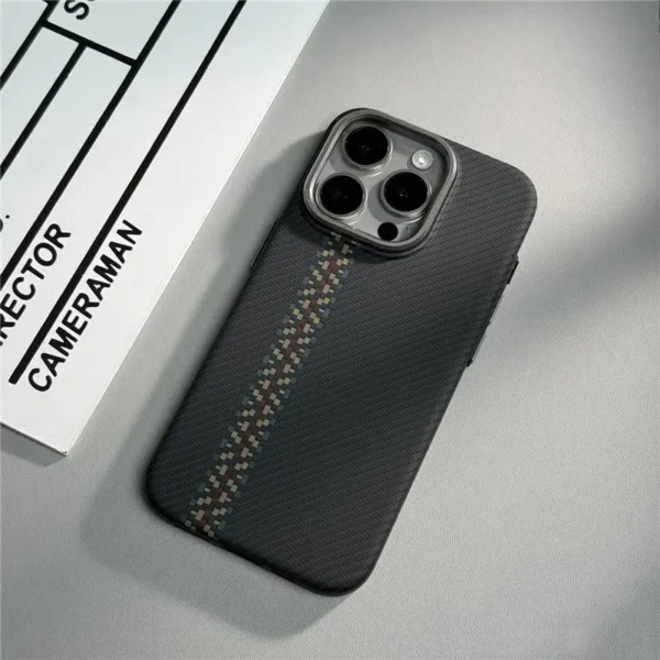 Geometric Carbon Fiber texture 3D Relief Magsafe case for iphone 13 15 14 12 pro 16 17 Pro Max Wireless Charging hard Case cover - Image 5