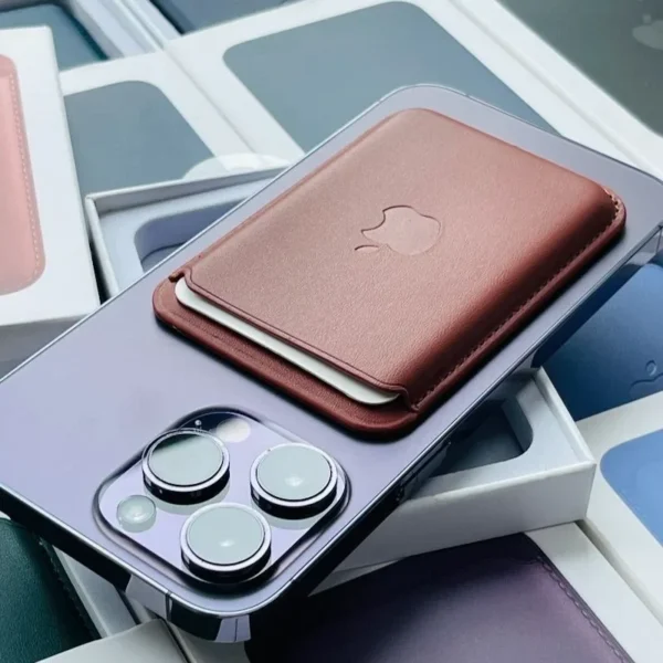 ⁦Original Apple Leather Magsafe wallet Magnetic Card holder Case For iPhone 16 14 12 11 13 15 17 Pro Max cases Cover Accessories⁩ - الصورة ⁦4⁩