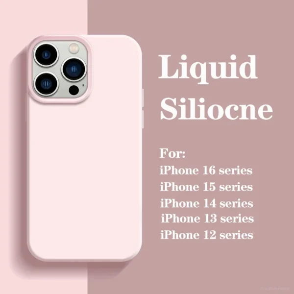 ⁦Original Official Silicone Cases For iPhone 16 13 15 12 14 Pro Max 15 16 Plus With logo Case For Apple iPhone 14 15 Pro Cover⁩ - الصورة ⁦3⁩