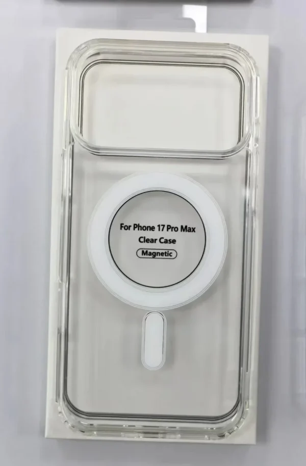 ⁦New Clear MagSafe Case for iPhone 17 Air 17 16 15 14 13 12 Plus Pro Max Shockproof Wireless Charging Cover with Magnetic Feature⁩ - الصورة ⁦2⁩