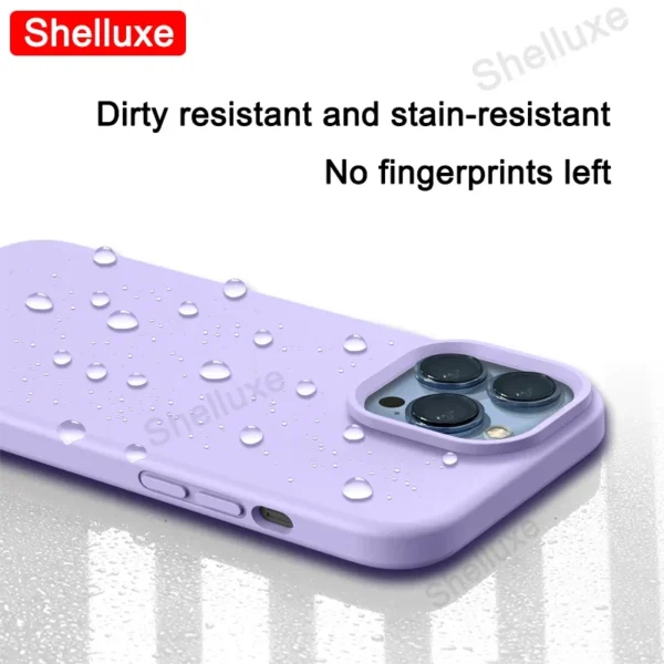 ⁦Luxury Liquid Silicone Case Shelluxe For iPhone 17 16 15 14 Pro Max For APPLE iPhone17 Air iPhone16e iPhone15 Plus Phone Cases⁩ - الصورة ⁦5⁩