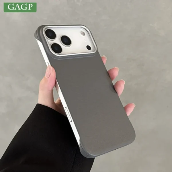 Ultra thin Frameless Case For Iphone 17 Pro Max Matte Leather Texture Cases for IPhone 17 Air 16 15 14 Pro Max 17pro Cover Shell