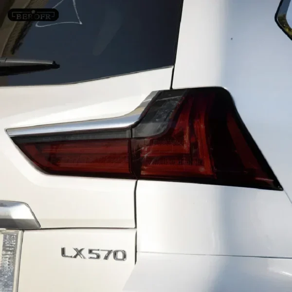 ⁦For Lexus LX570 2015 2016 2017 2018 2019 Car Headlight Protection Tint Film Smoke Black TPU Transparent Sticker Accessories⁩ - الصورة ⁦5⁩