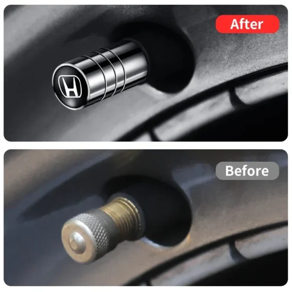 4pcs Metal Car Badges Wheel Tire Valve Caps Auto Accessories For Honda Civic Accord Fit CRV Jazz Odyssey Insight Legend HRV - Image 4