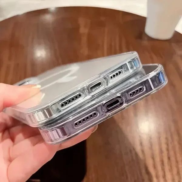 ⁦New Clear MagSafe Case for iPhone 17 Air 17 16 15 14 13 12 Plus Pro Max Shockproof Wireless Charging Cover with Magnetic Feature⁩ - الصورة ⁦6⁩