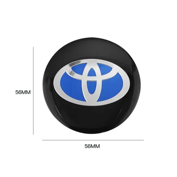 ⁦4pcs Car Wheel Stickers 56mm Auto Center Hub Cap Decal For Toyota Gazoo Racing TRD Corolla Yaris Chr Auris Rav4 Prius Prado⁩ - الصورة ⁦6⁩