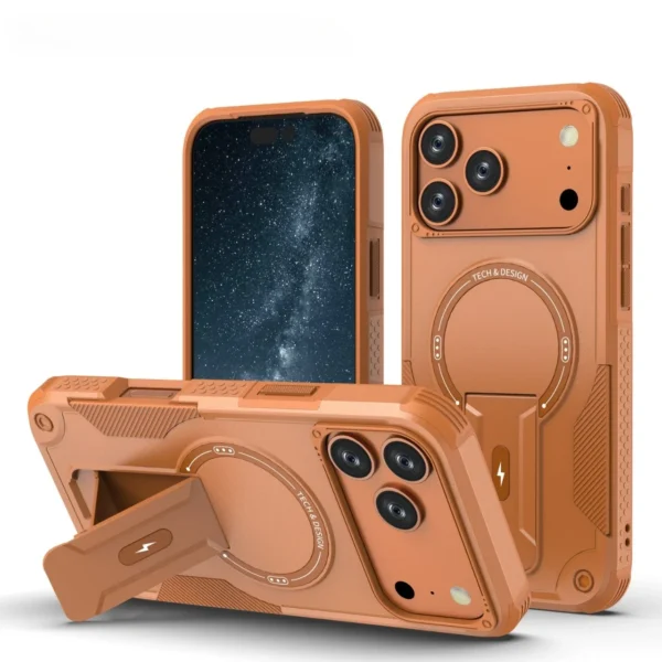 ⁦For iphone 17 Pro Military Protective Hard Armor Strong Magsafe Magnetic Case for Iphone17 Pro Max 17Pro 17proMax Holder Cover⁩ - الصورة ⁦2⁩