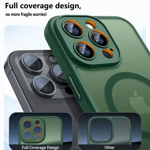 Luxury Frosted Phone Case For iPhone 16 15 14 13 12 11 Pro Max Plus 17 Air For Magsafe Matte Transparent Magnetic Cover - Image 2
