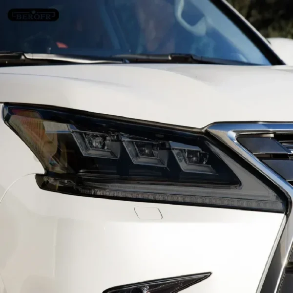 ⁦For Lexus LX570 2015 2016 2017 2018 2019 Car Headlight Protection Tint Film Smoke Black TPU Transparent Sticker Accessories⁩ - الصورة ⁦2⁩