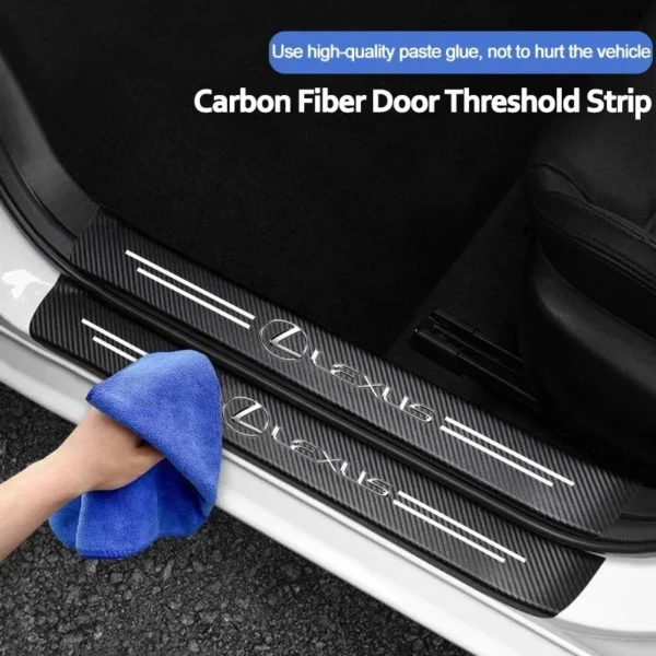 Car Door Sill Carbon Stickers For Lexus RX330 IS250 Ct200h ES300h RX350 IS300h NX300h UX GX470 LX570 LS430 LS460 LS RX300 GS NX - Image 2