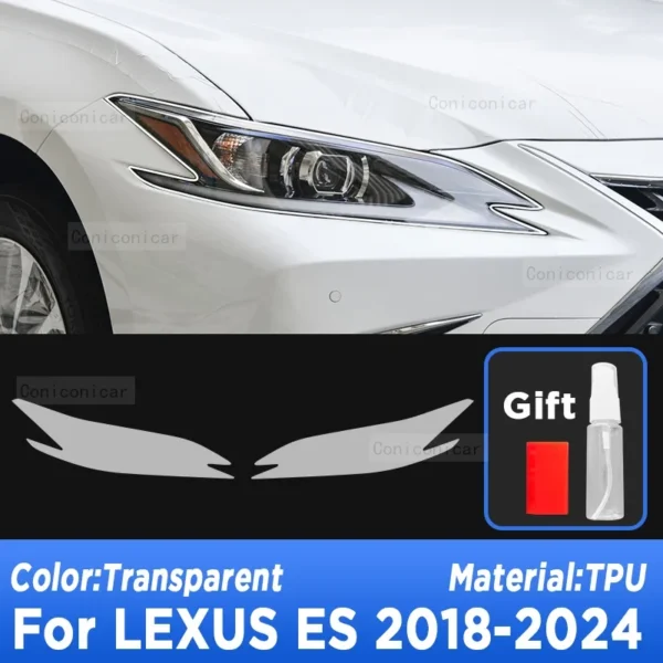 For LEXUS ES 2018-2024 2023 Car Exterior Headlight Anti-scratch Front Lamp Transparent TPU Protective Film Accessories Sticker - Image 2