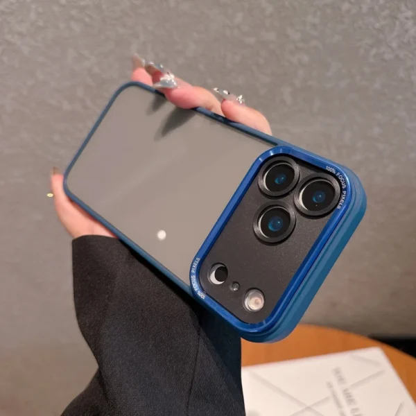 ⁦Luxury Hard Acrylic Transparent Case for iPhone 17 Air 13 14 15 16 17 Pro Max Plus 12 11 Lens Film Protection Shockproof Cover⁩ - الصورة ⁦2⁩