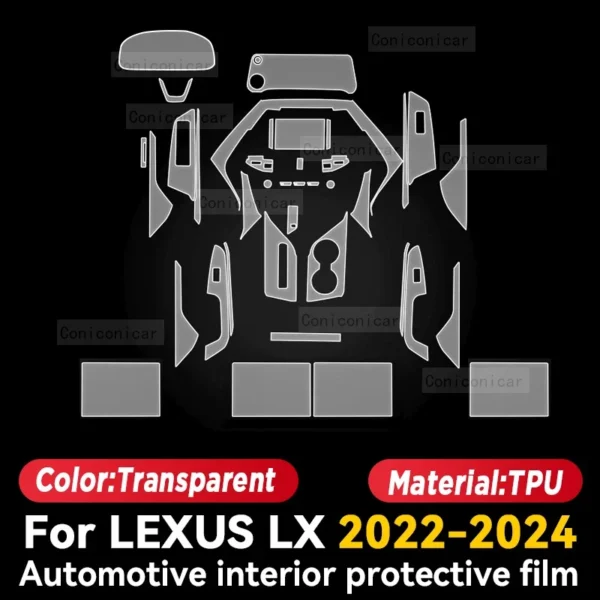 ⁦For LEXUS LX 2022-2024 Car Panel Film Dashboard Protective Sticker Interior Anti-Scratch Film Accessories⁩ - الصورة ⁦2⁩