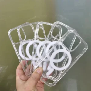 New Clear MagSafe Case for iPhone 17 Air 17 16 15 14 13 12 Plus Pro Max Shockproof Wireless Charging Cover with Magnetic Feature<span> - </span>Five Pieces, For iPhone 15 ProMax