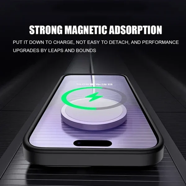 ⁦Original Case For iPhone 17 Air 16 15 14 13 12 11 Pro Max Plus For Magsafe Magnetic Wireless Charge Lens Protector Matte Cover⁩ - الصورة ⁦5⁩