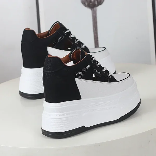 Spring and Summer Platform Casual Shoes Ultra High Heels Increase 12CM Small Hollowed Breathable Sandals